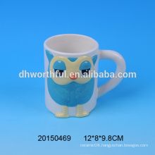 Factory direct wholesale customized ceramic owl mug with handle